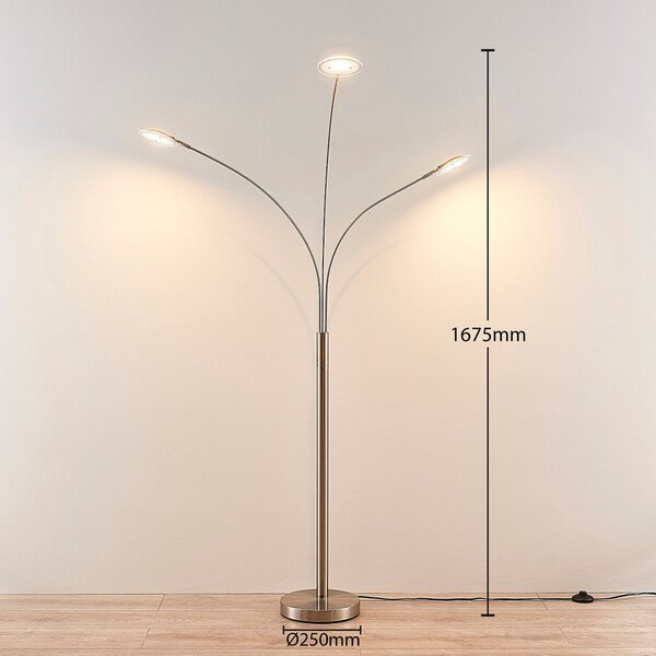 Podne Lampa Lindby, Anea, Metalik, Dnevna soba, Metal, Moderan
