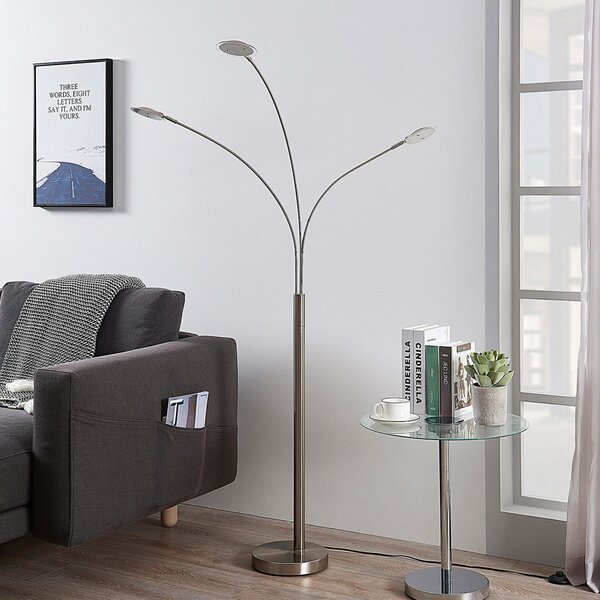 Podne Lampa Lindby, Anea, Metalik, Dnevna soba, Metal, Moderan