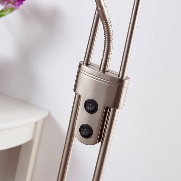 Podne Lampa Lindby, Felicia, Sivo, Dnevna soba, Metal, Moderan