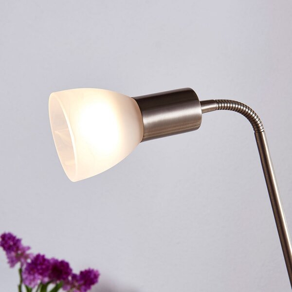 Podne Lampa Lindby, Felicia, Sivo, Dnevna soba, Metal, Moderan