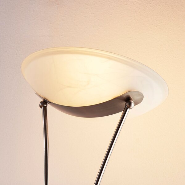 Podne Lampa Lindby, Felicia, Sivo, Dnevna soba, Metal, Moderan