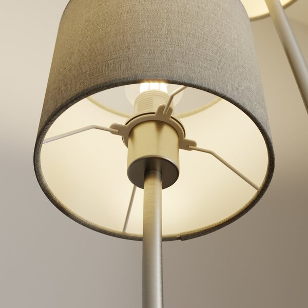 Podne Lampa Lucande, Juljana, Bež, Dnevna soba, Tkanina / tekstil, Moderan