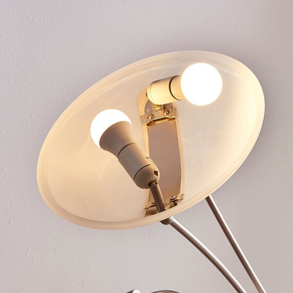 Podne Lampa Lindby, Felicia, Sivo, Dnevna soba, Metal, Moderan