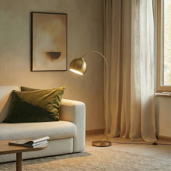 Podne Lampa Lindby, Moisia, Zlato / mjed, Dnevna soba, Metal, Moderan
