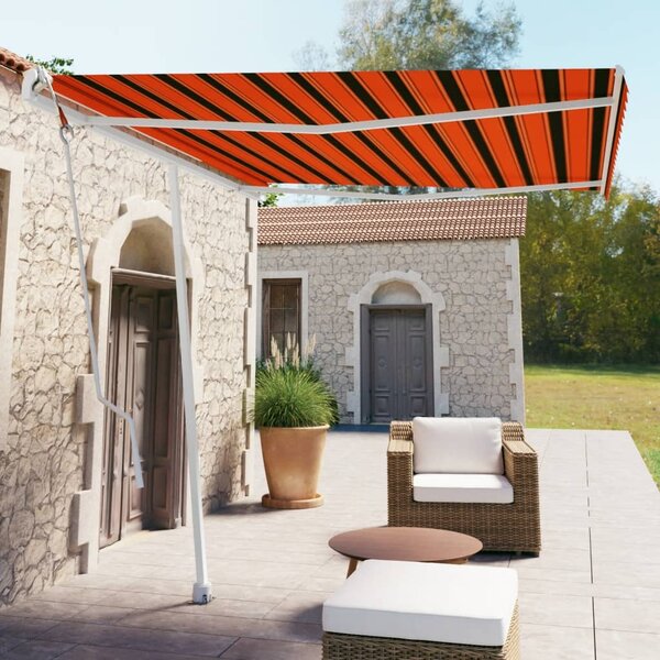 VidaXL Samostojeća automatska tenda 300 x 250 cm narančasto-smeđa