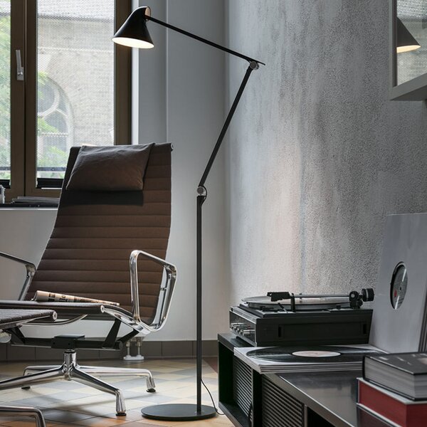 Podne Lampa Louis Poulsen, NJP, prigušiv, Crno, Dnevna soba, Metal, Dizajn