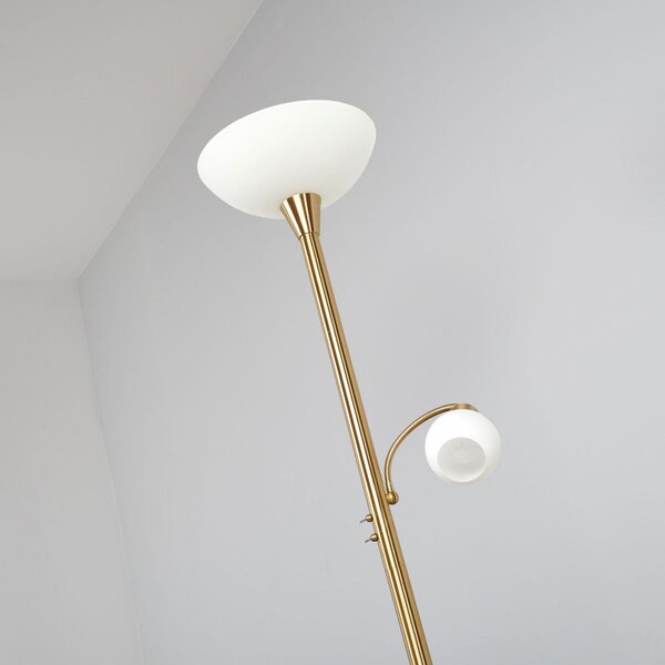 Podne Lampa Lindby, Elaina, Zlato / mjed, Dnevna soba, Metal, Moderan