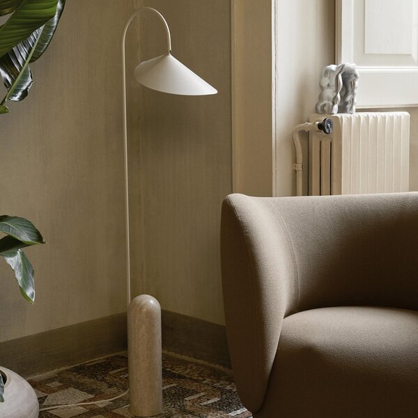Podne Lampa ferm LIVING, Arum, Bež, Dnevna soba, Mramor, Dizajn