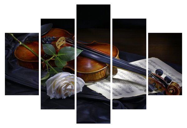 Slika - Ruže i violina (150x105 cm)