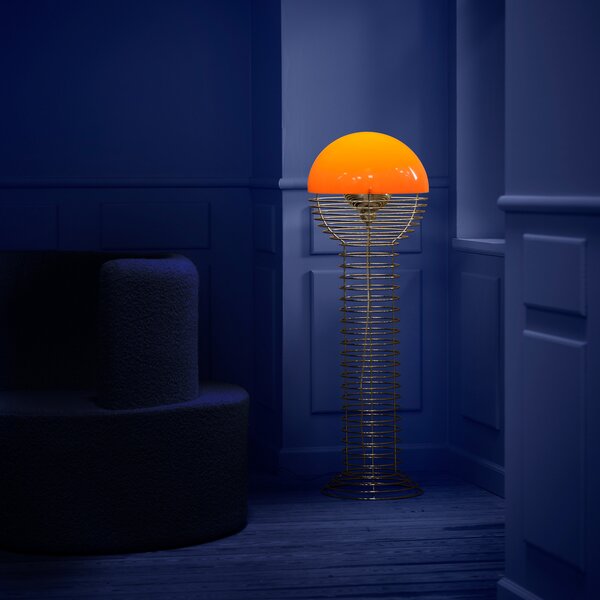 Podne Lampa Verpan, Wire, Naranča, Dnevna soba, Metal, Dizajn