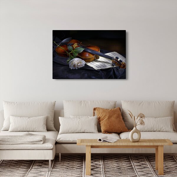 Slika - Ruže i violina (90x60 cm)