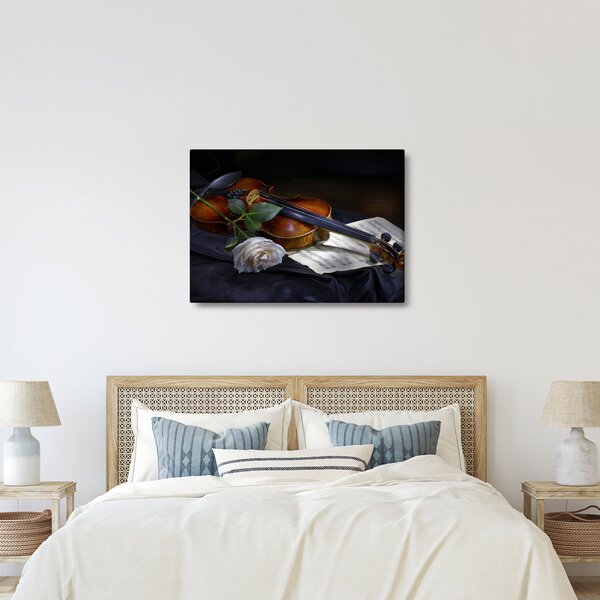 Slika - Ruže i violina (70x50 cm)