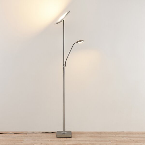 Podne Lampa Lindby, Sumani, prigušiv, Sivo, Dnevna soba, Metal, Moderan