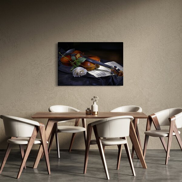 Slika - Ruže i violina (90x60 cm)