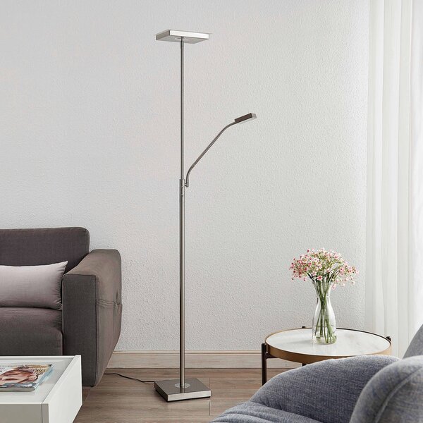 Podne Lampa Lindby, Sumani, prigušiv, Sivo, Dnevna soba, Metal, Moderan