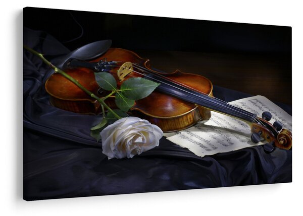 Slika - Ruže i violina (90x60 cm)
