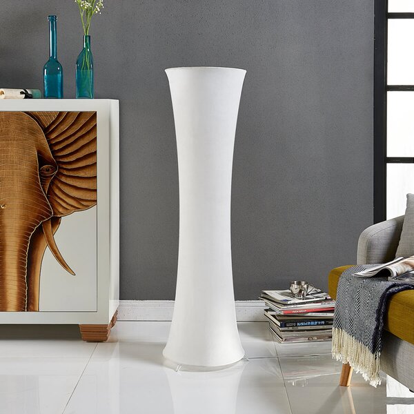 Podne Lampa Lindby, Liana, Bijela, Dnevna soba, Tkanina / tekstil, Moderan