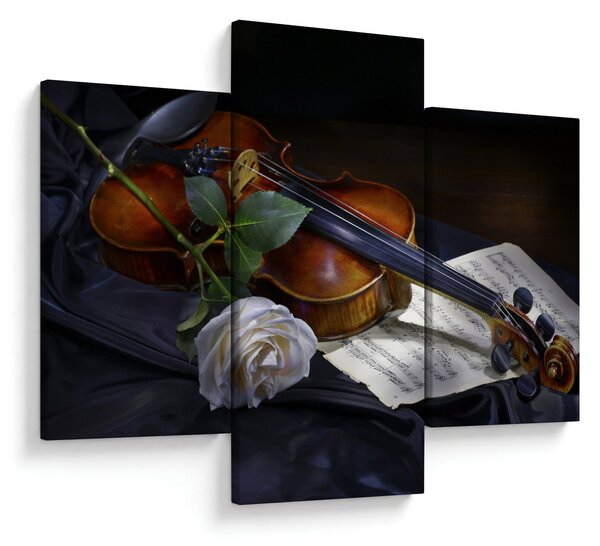 Slika - Ruže i violina (90x60 cm)