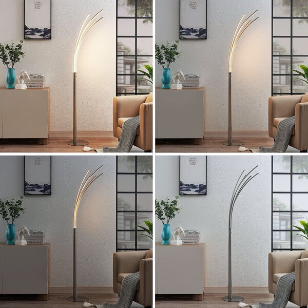 Podne Lampa Lindby, Boba, Metalik, Dnevna soba, Aluminij, Moderan