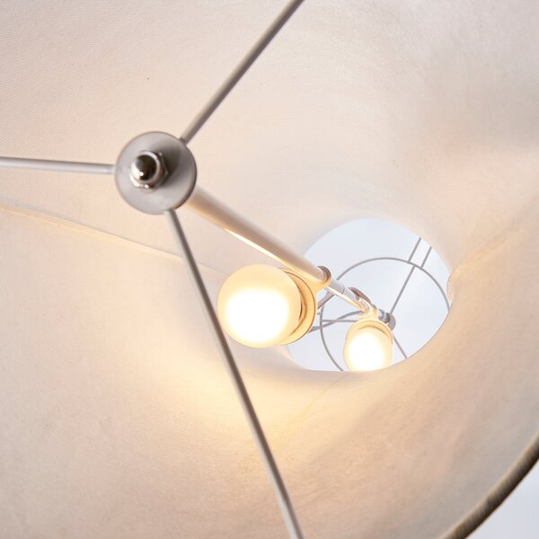 Podne Lampa Lindby, Liana, Bijela, Dnevna soba, Tkanina / tekstil, Moderan