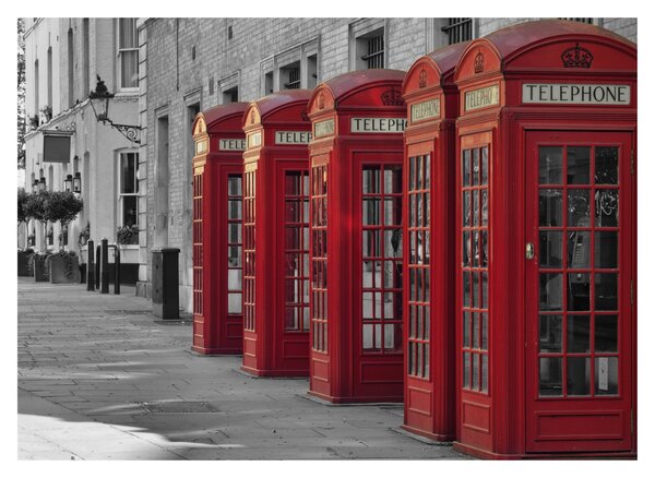 Slika - Telefonske govornice u Londonu (70x50 cm)
