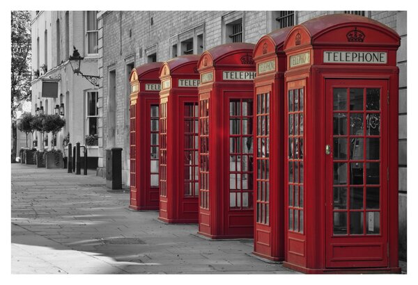 Slika - Telefonske govornice u Londonu (90x60 cm)