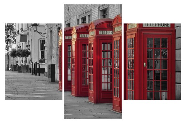 Slika - Telefonske govornice u Londonu (90x60 cm)