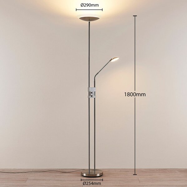 Podne Lampa Lindby, Jonne, prigušiv, Metalik, Dnevna soba, Metal, Moderan