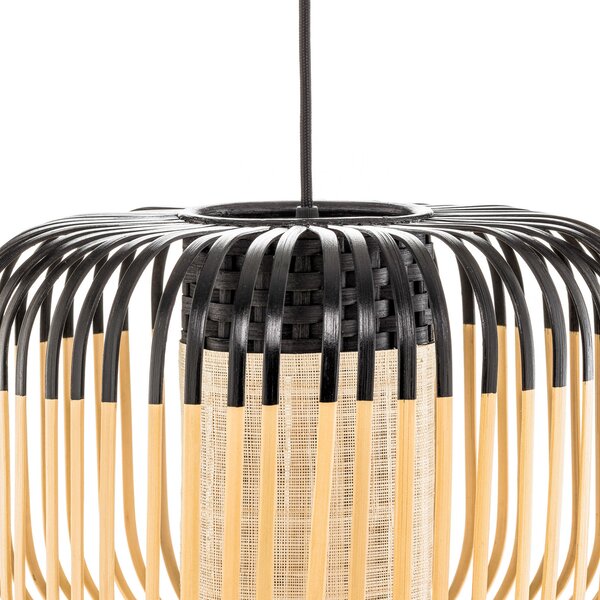 Viseće Svjetiljka Forestier, Bamboo Light S, prigušiv, Crno, Dnevna soba, Bambus, Dizajn