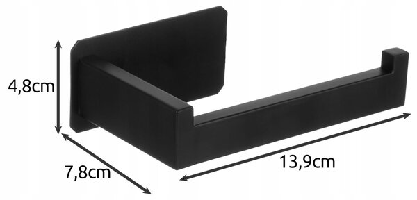 Nehrđajući čelik samoodmjerno 3m zidni držač za toaletni papir 14 cm crno