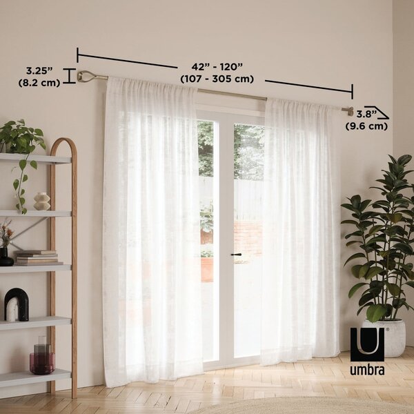 Proširiva karniša od nehrđajućeg čelika 107 - 305 cm Loop – Umbra
