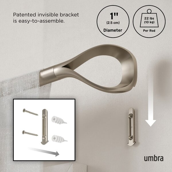 Proširiva karniša od nehrđajućeg čelika 107 - 305 cm Loop – Umbra