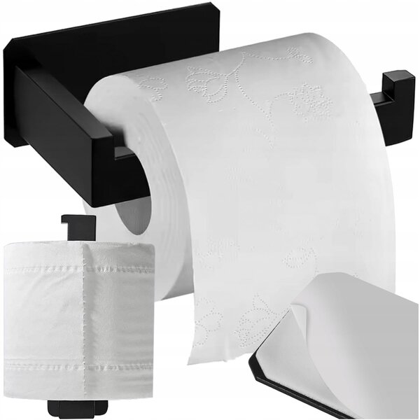 Nehrđajući čelik samoodmjerno 3m zidni držač za toaletni papir 14 cm crno