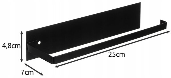 Čelično samoodrežavanje za papirnate ručnike 25 cm crno