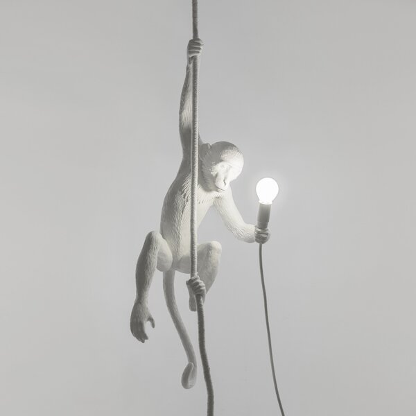 Stolne Lampa SELETTI, Monkey Lamp, Bijela, Dnevna soba, Plastika, Dizajn