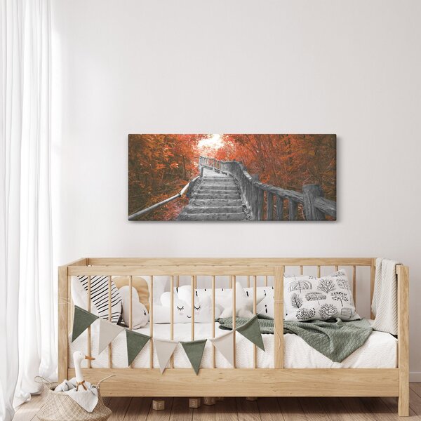 Slika - Stepenice u prirodi, narančaste (120x50 cm)