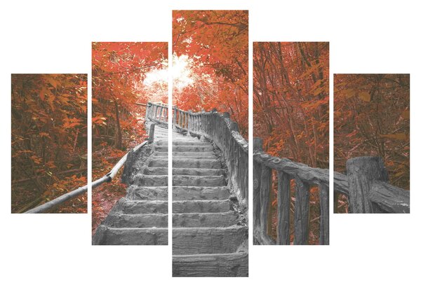 Slika - Stepenice u prirodi, narančaste (150x105 cm)