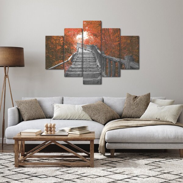 Slika - Stepenice u prirodi, narančaste (150x105 cm)