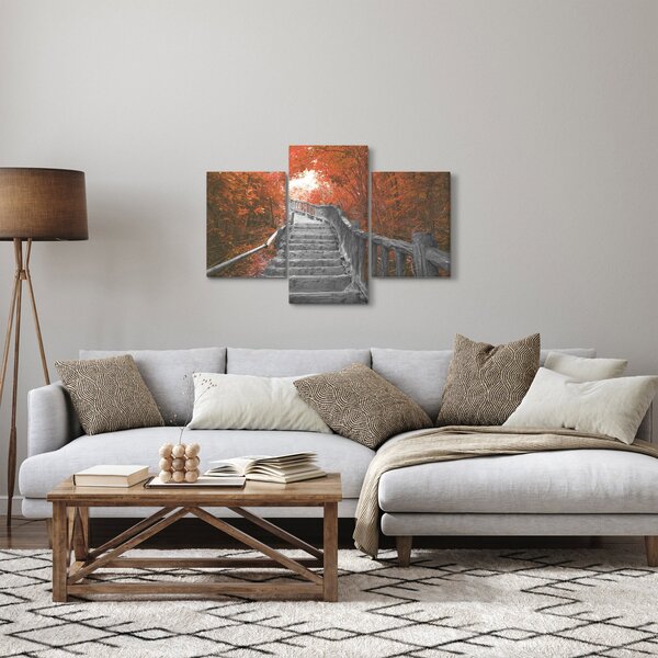 Slika - Stepenice u prirodi, narančaste (90x60 cm)