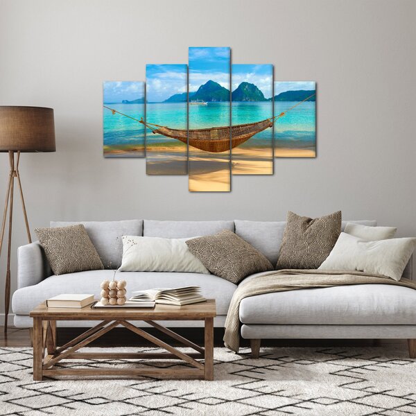 Slika - Viseća mreža na plaži (150x105 cm)