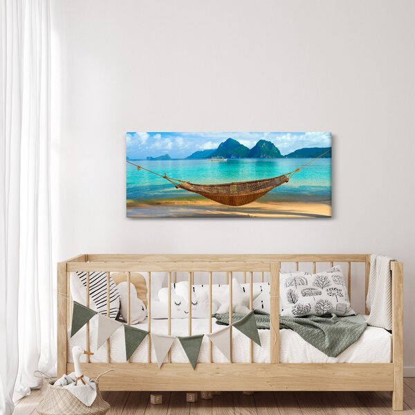 Slika - Viseća mreža na plaži (120x50 cm)