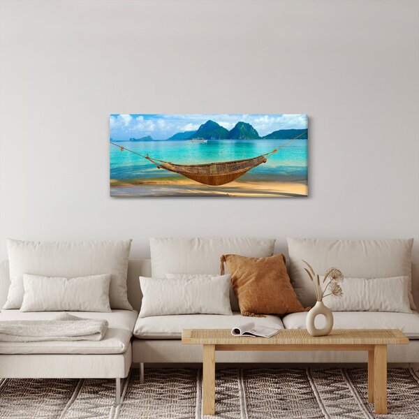 Slika - Viseća mreža na plaži (120x50 cm)