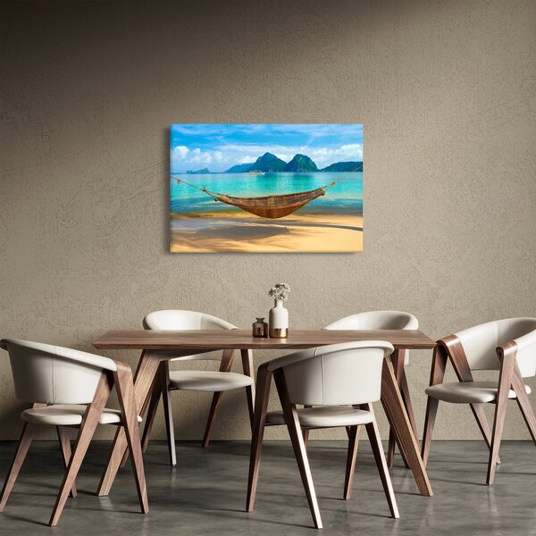 Slika - Viseća mreža na plaži (90x60 cm)