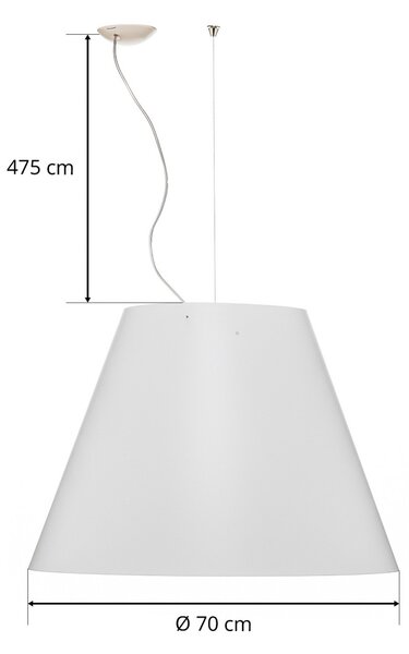 Viseće Svjetiljka Luceplan, Grande Costanza, Bijela, Dnevna soba, Plastika, Dizajn