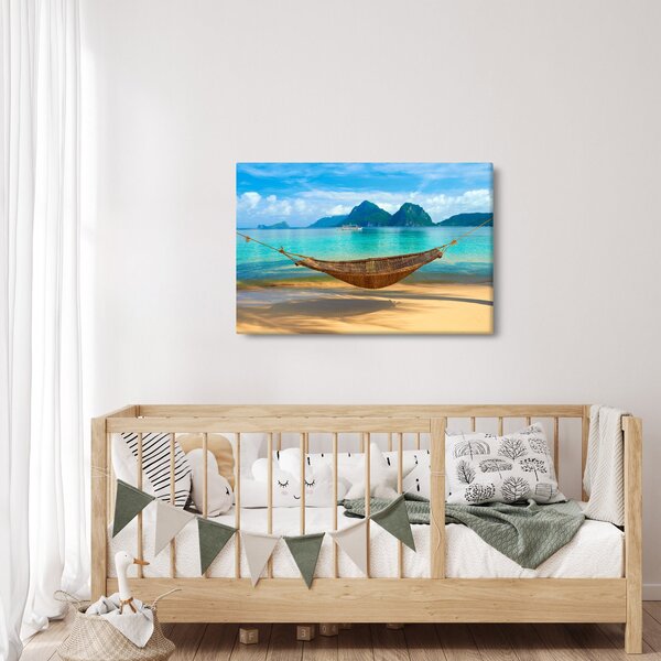 Slika - Viseća mreža na plaži (90x60 cm)