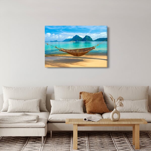 Slika - Viseća mreža na plaži (90x60 cm)