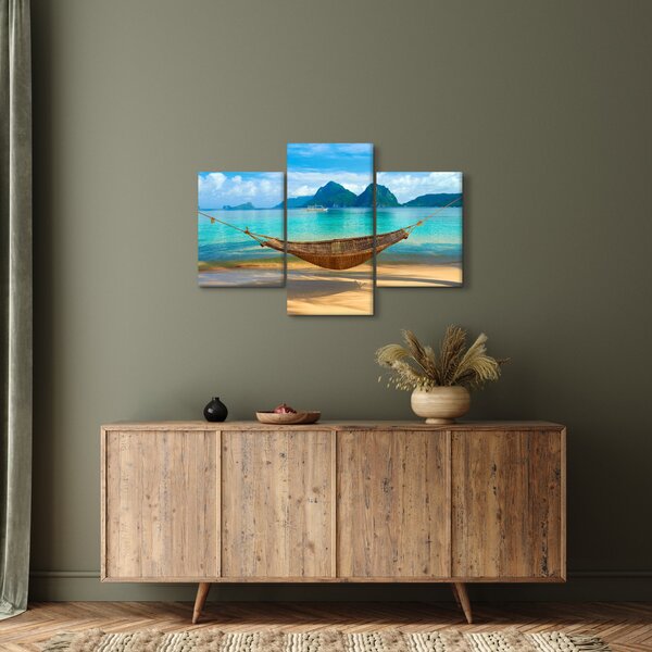 Slika - Viseća mreža na plaži (90x60 cm)