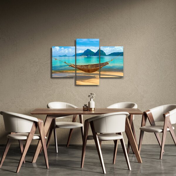 Slika - Viseća mreža na plaži (90x60 cm)