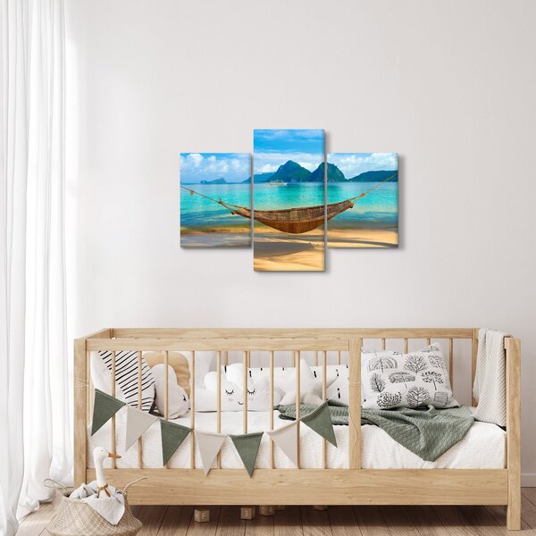 Slika - Viseća mreža na plaži (90x60 cm)