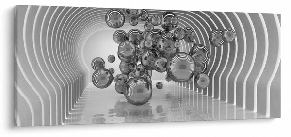 Slika - Crno-bijeli mjehurići (120x50 cm)